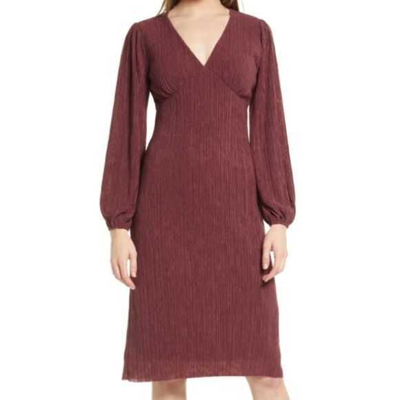 All in Favor Plisse Empire Waist Dress - Picture 1 of 4